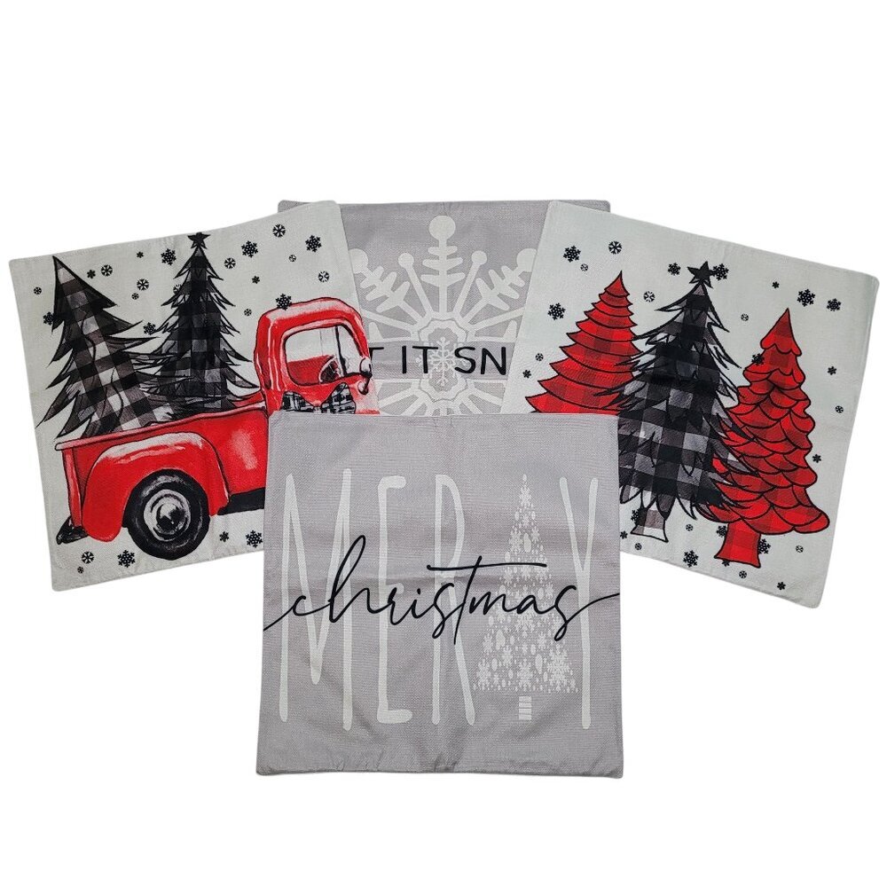 Christmas Throw Pillow Covers 18x18 in Set of 4